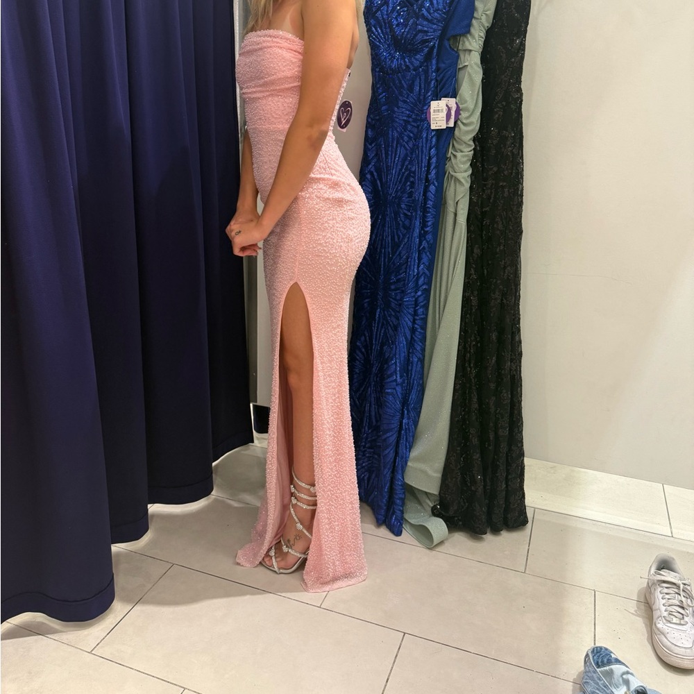 Elegant Pink Strapless Dress